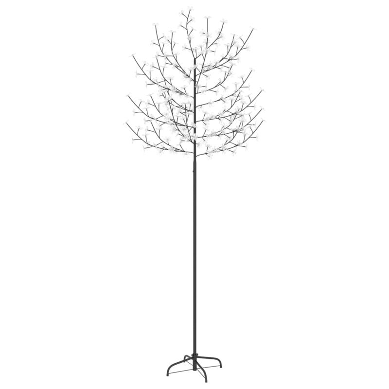 vidaXL Christmas Tree 220 LEDs Cold White Light Cherry Blossom 86.6"