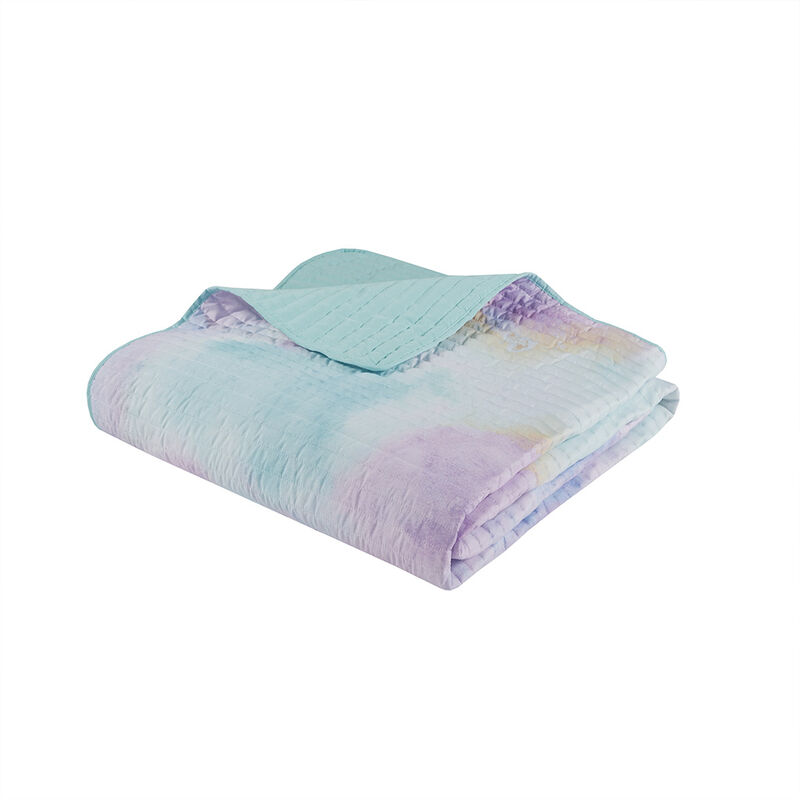 Gracie Mills Orion Dreamscape Watercolor Tie Dye Comforter Set with Cozy Throw Pillow