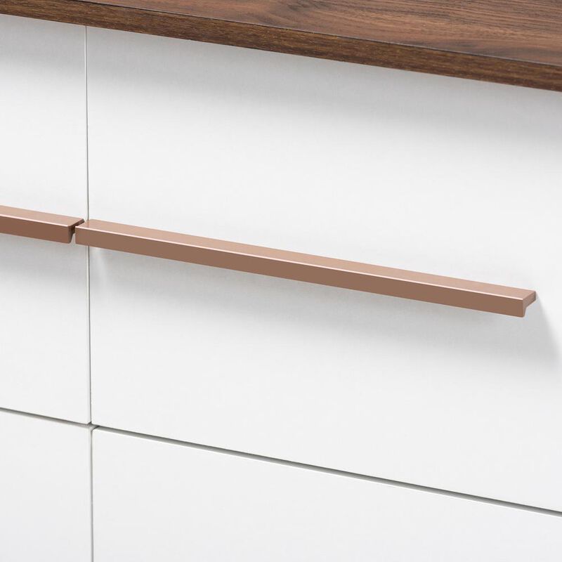 Baxton Studio Mette Mid-Century Modern White and Walnut Finished 6-Drawer Wood Dresser