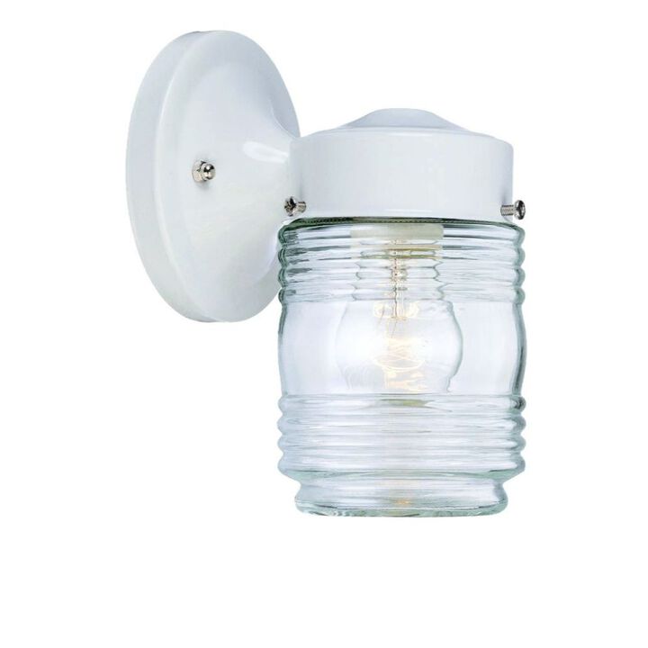 Hivvago White Standard Jelly Jar One Light Outdoor Wall Light