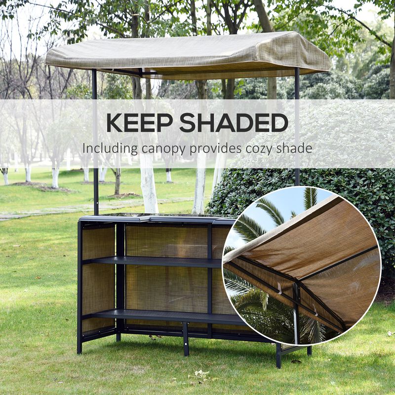 Intimate Bar Nook: 3-Piece Outdoor Set with Canopy and Storage Table