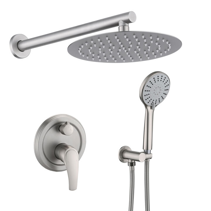 High Pressure Wall Mounted Shower With 5-Function Handheld Shower Head