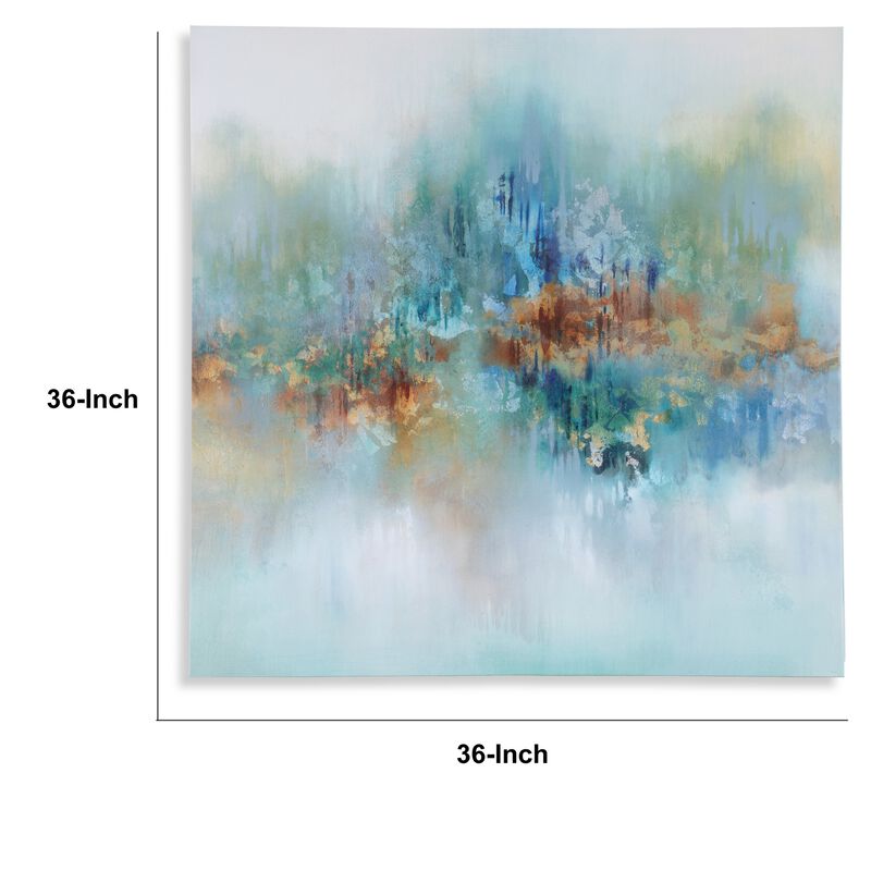 36 x 36 Modern Wall Art Painting, Giclee Frameless Canvas, Green Brown