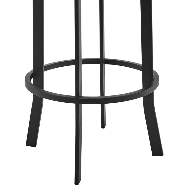 Prinz Counter Height Swivel Faux Leather and Brushed Stainless Steel Bar Stool