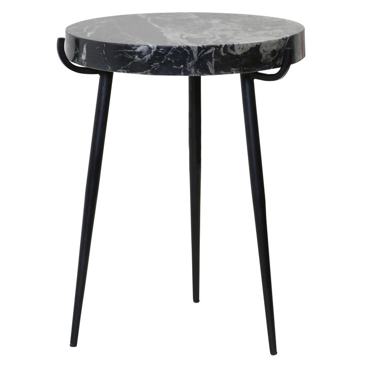 Gray Marble Accent Table