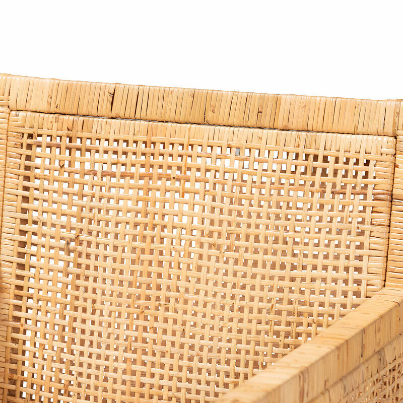 Baxton Studio Karis Modern and Contemporary Natural Finished Wood and Rattan Dining Chair