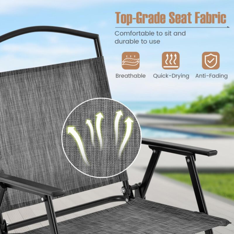 Hivvago Patio Dining Set for 4 with Umbrella Hole-Gray
