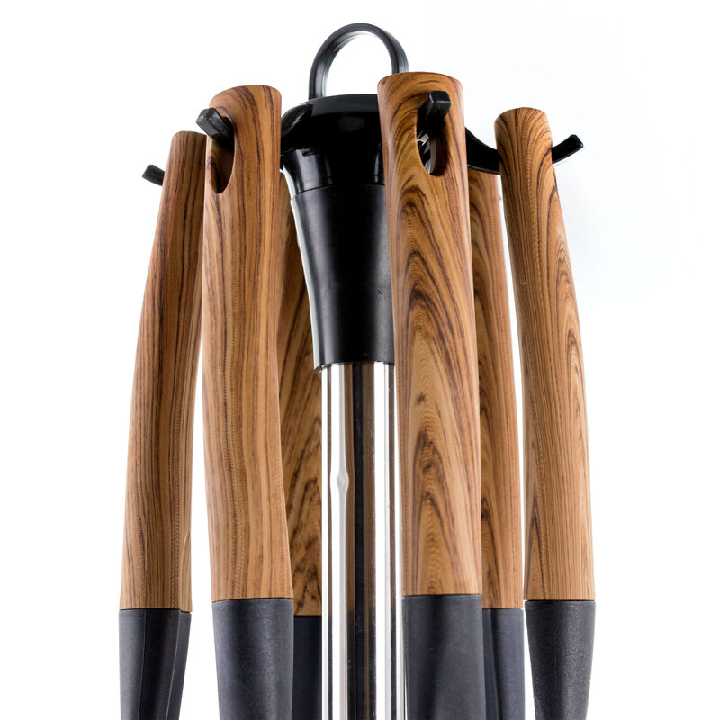 MegaChef Black Nylon Cooking Utensils with Wood Design, Set of 7