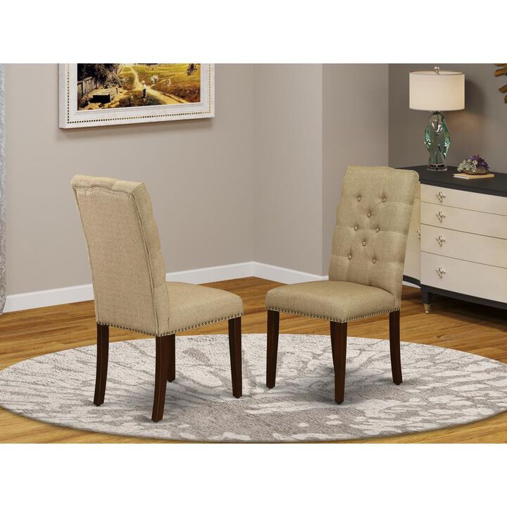 East West Furniture Dining Chair Mahogany, ELP3T16