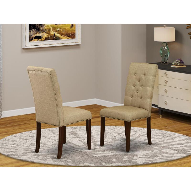 East West Furniture Dining Chair Mahogany, ELP3T16