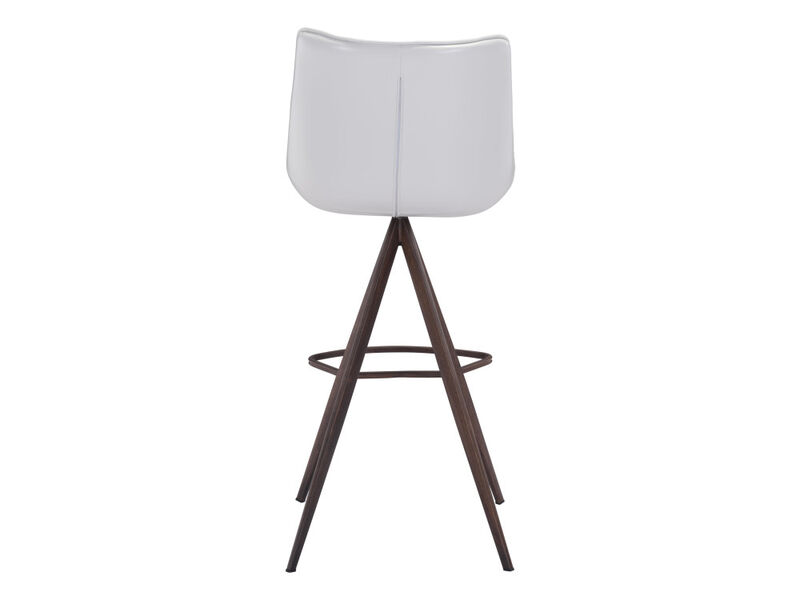 Aki Barstool (Set of 2) White & Walnut