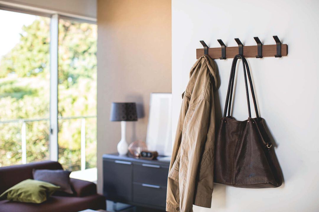 Wall-Mounted Coat Hanger - Steel & Wood
