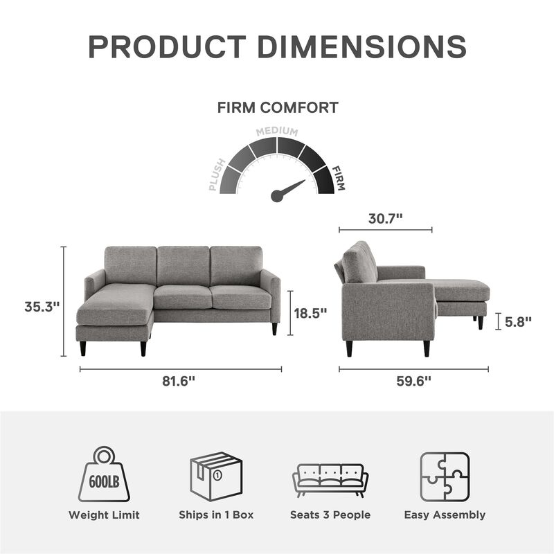 Regency Reversible Contemporary Upholstered Sectional