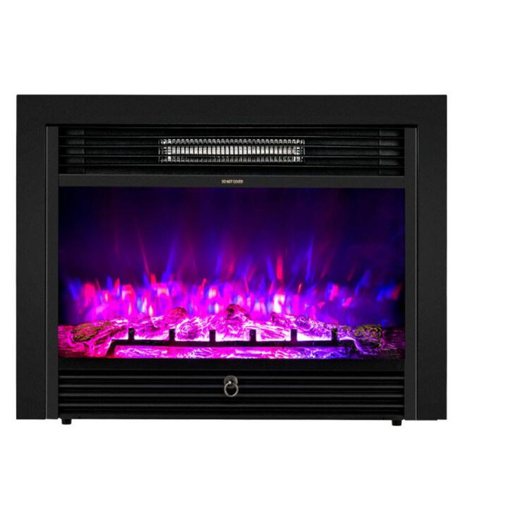 Hivvago 28.5 Inch Electric Fireplace Recessed with 3 Flame Colors