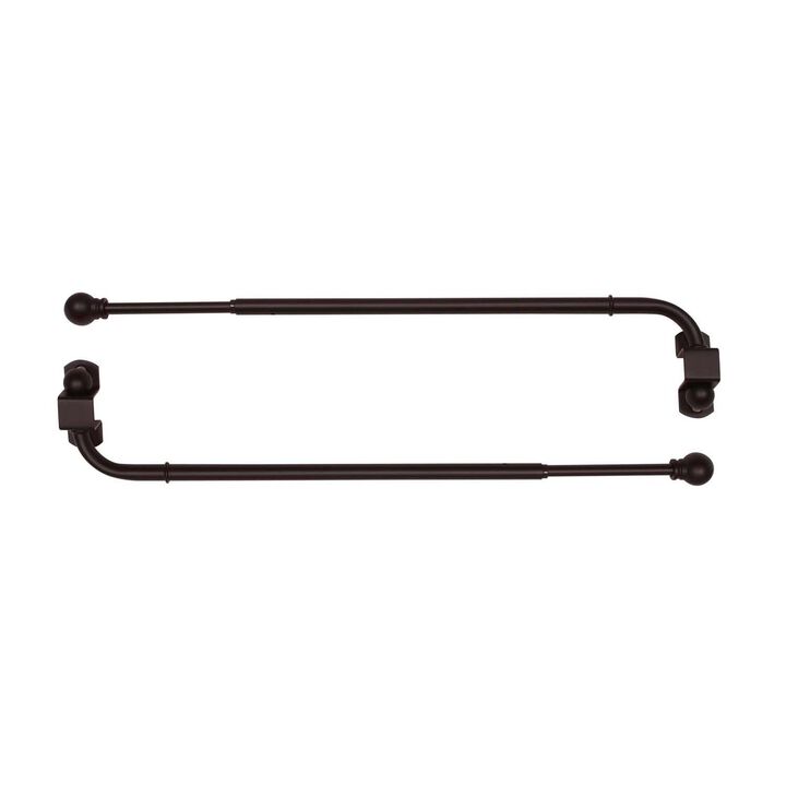 Versailles Swing Arm With Ball Finial Pair - 14x25", Espresso