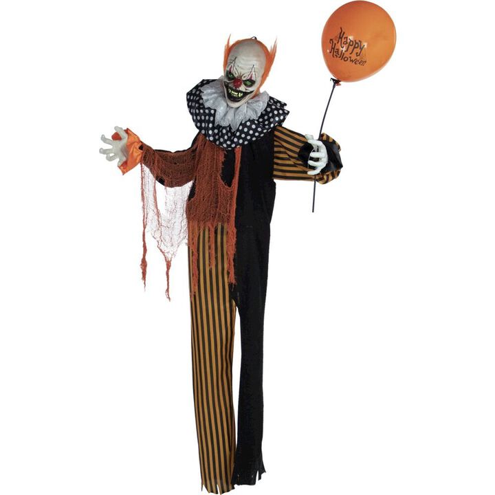 Haunted Hill Farm 65 Standing Clown, Animation, Lights, Sound
