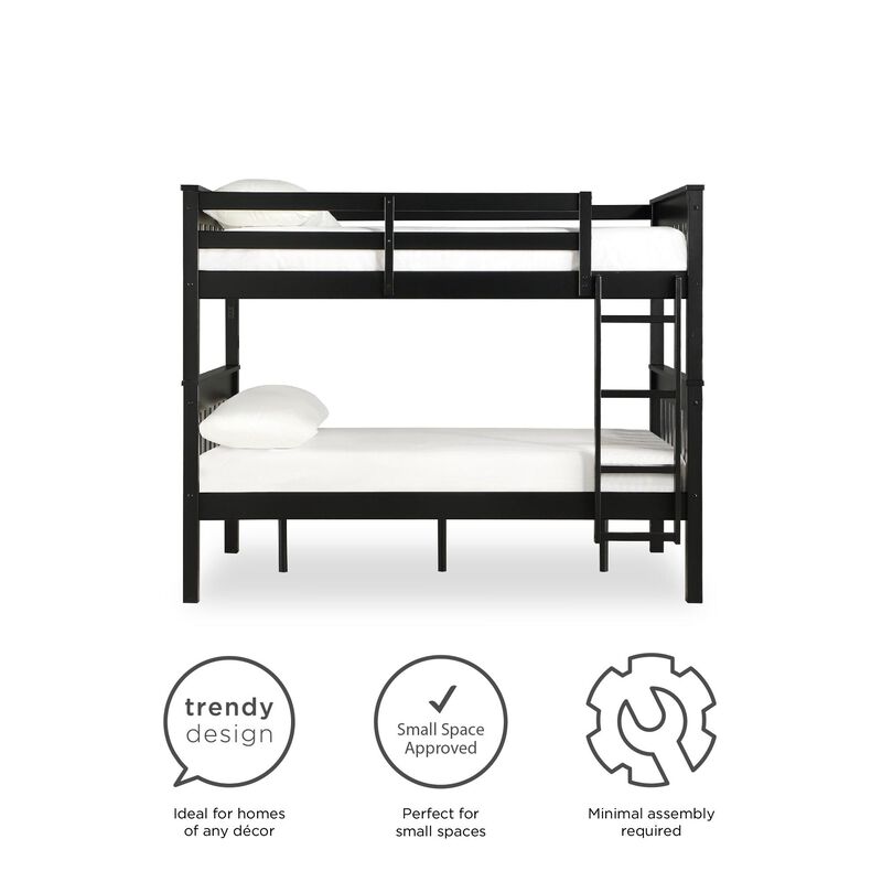 DHP Hurley Full-Over-Full Wood Bunk Bed with USB Port