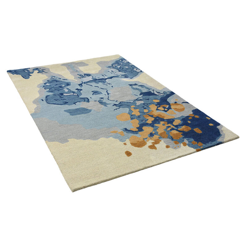 RUGSOTIC CARPETS HAND TUFTED WOOL ECO-FRIENDLY AREA RUGS  - 5'x8', Rectangle Shape, Multicolor, Abstract Modern Design, High Pile Thick Handmade Area Rugs for Living Room, Bed Room (K00S18)