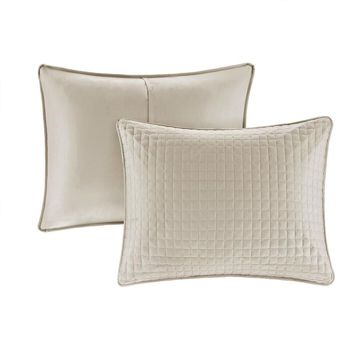 Belen Kox Checkered Quilted Coverlet Bedding Set - Khaki Edition, Belen Kox