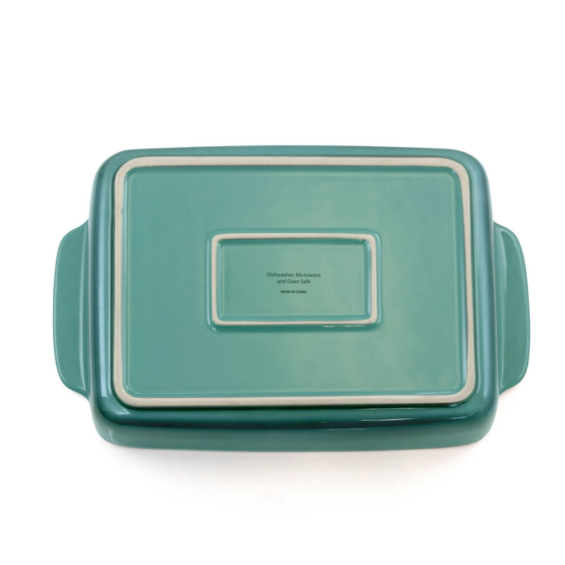 Crock Pot Artisan 4 Quart Rectangular Stoneware Bake Pan in Gradient Teal