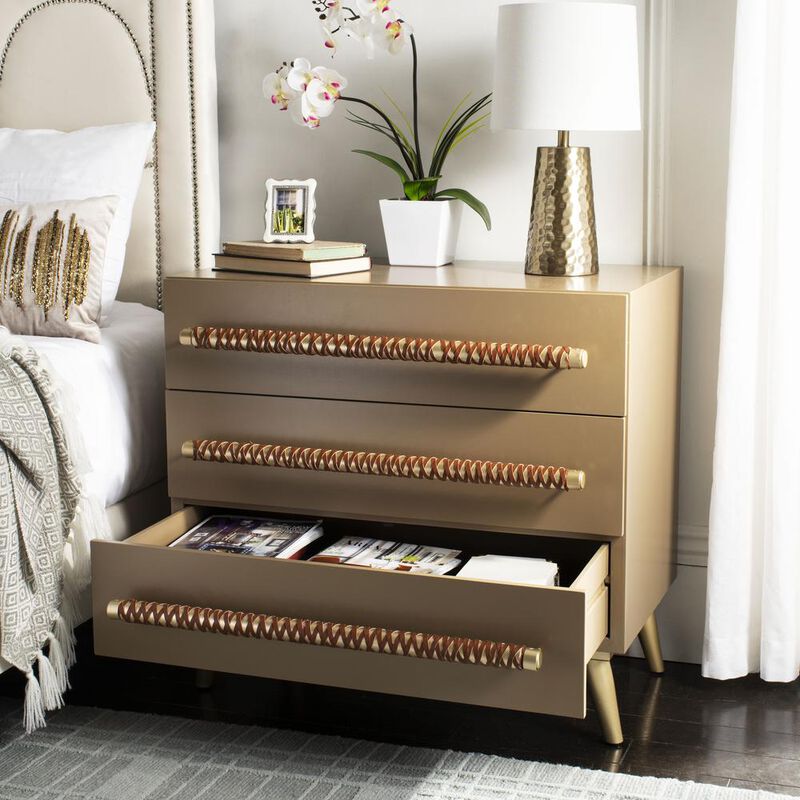 Safavieh Raquel 3 Drawer Chest, Light Brown