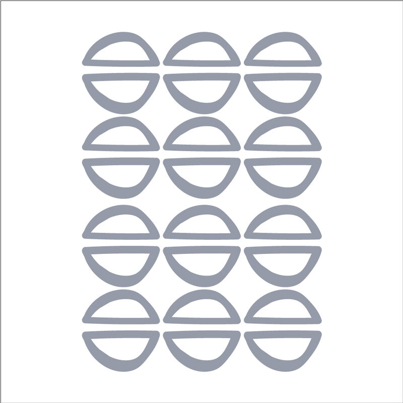 Half Circle Outline - Blue