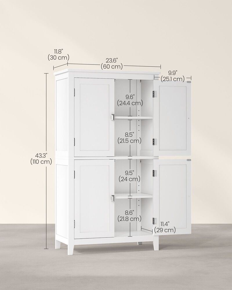 Versatile Bathroom Floor Storage Cabinet with Adjustable Shelves and Stylish Finish
