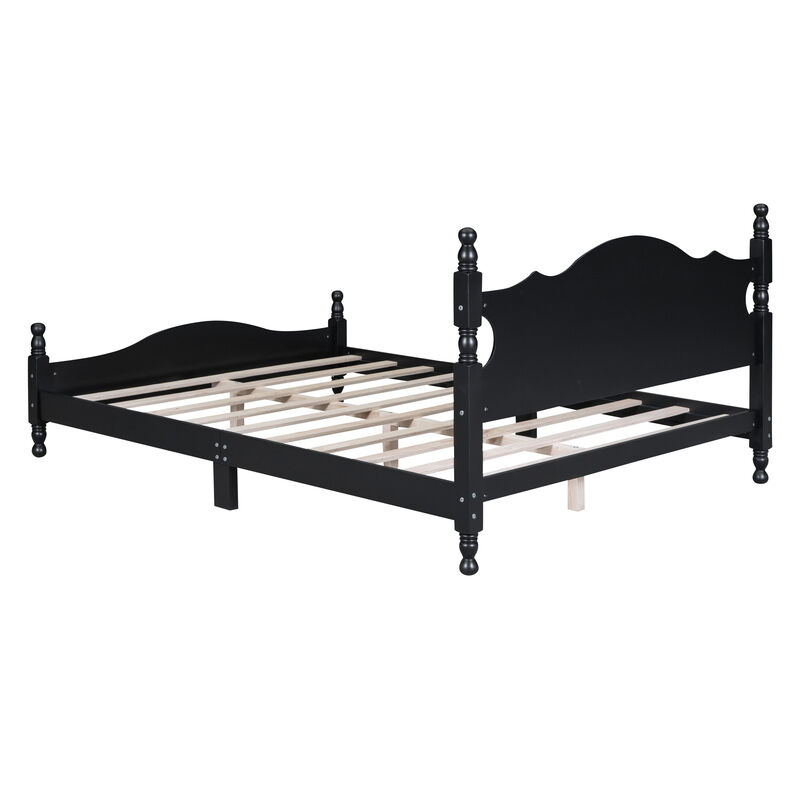 Merax Vintage Wood Platform Bed Frame