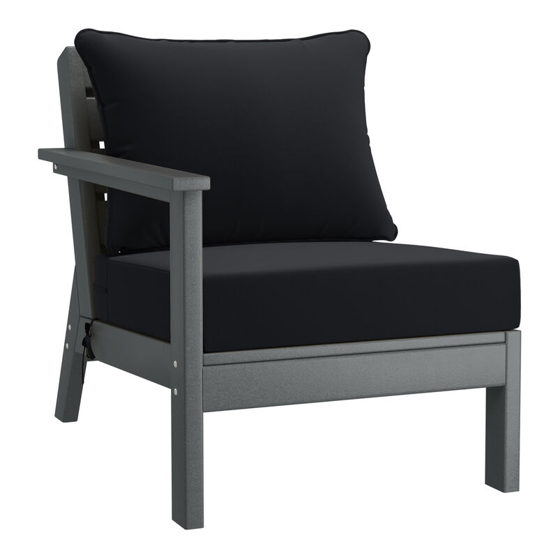 WestinTrends Outdoor Patio HDPE Sectional Sofa with Patio Cushions