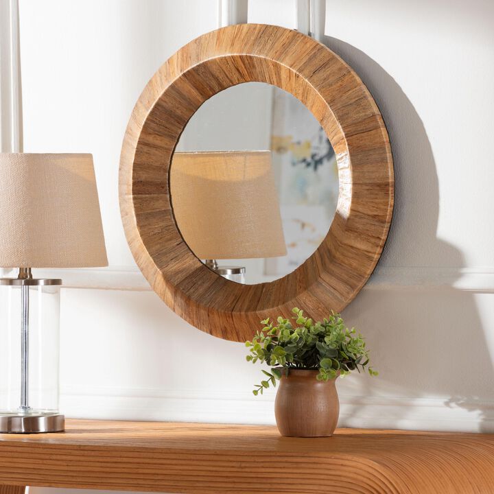 bali & pari Tarun Bohemian Grasscloth Accent Mirror