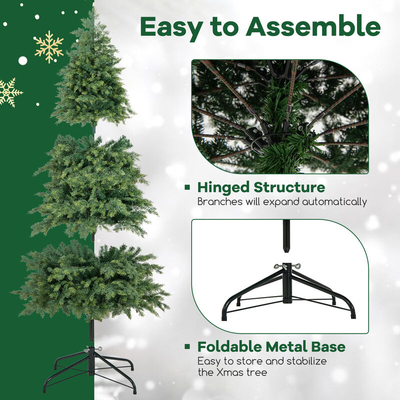 Artificial Christmas Tree Green Hinged Holiday Tree with Lush Branch Tips