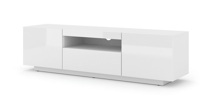 TV Stand Aura 79" Universal Cabinet Hanging or Standing Black High Gloss MDF