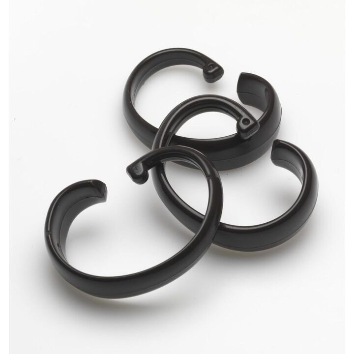 Carnation Home Fashions Hang Ease "C" Type Plastic Shower Curtain Hooks - Black 3x3"