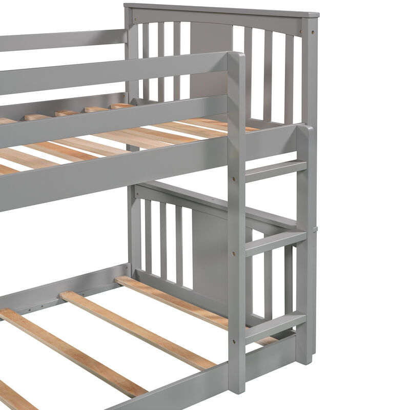 Merax Twin Over Twin Bunk Bed with Slide and Ladder