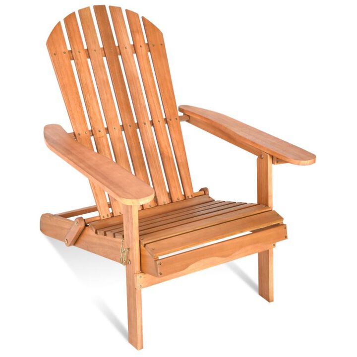 Hivvago Eucalyptus Chair Foldable Outdoor Wood Lounger Chair