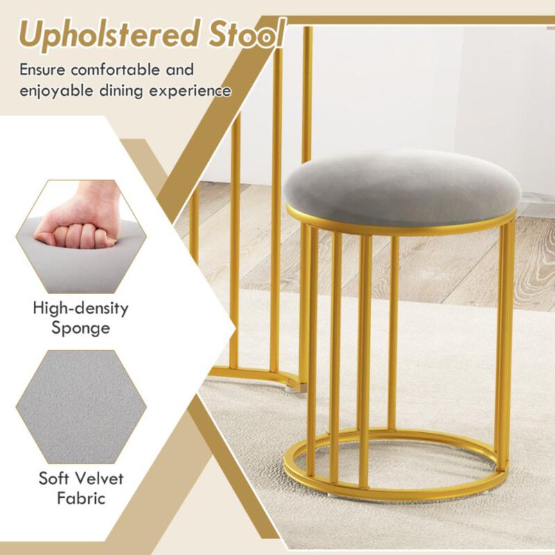 Hivvago Rectangular Dining Table for 2 with 2-tier Storage Shelf for Small Space Dining Room