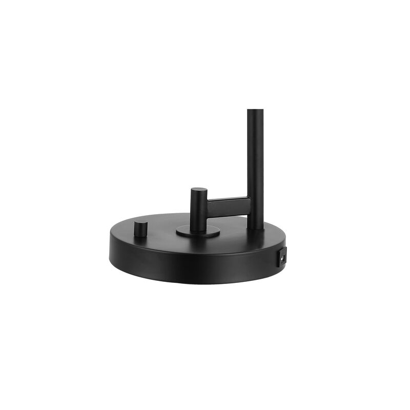 Axel Iron/Seeded Glass Farmhouse Industrial USB Charging LED Task Lamp
