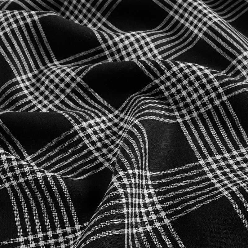 Solino Home 100% Pure Linen Table Throw 52 x 52 Inch | Glen Check for Thanksgiving, Christmas