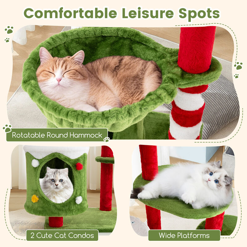 Tall Cat Tree Tower Multi-level Pet Climbing and Jumping Tower Furniture with Condos