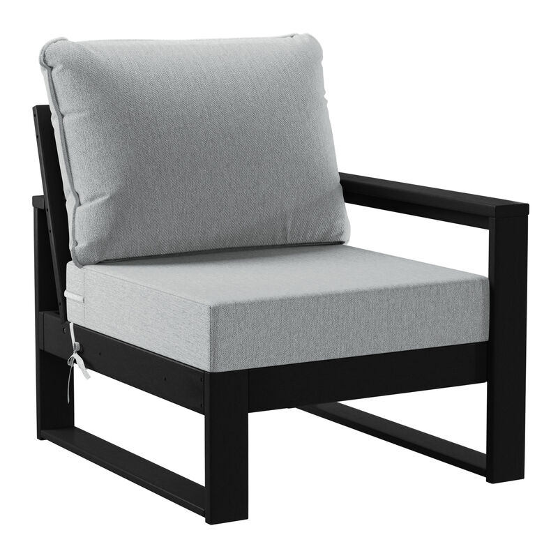 WestinTrends Outdoor HDPE All-Weather Modern Patio Loveseat with Waterproof Cushions