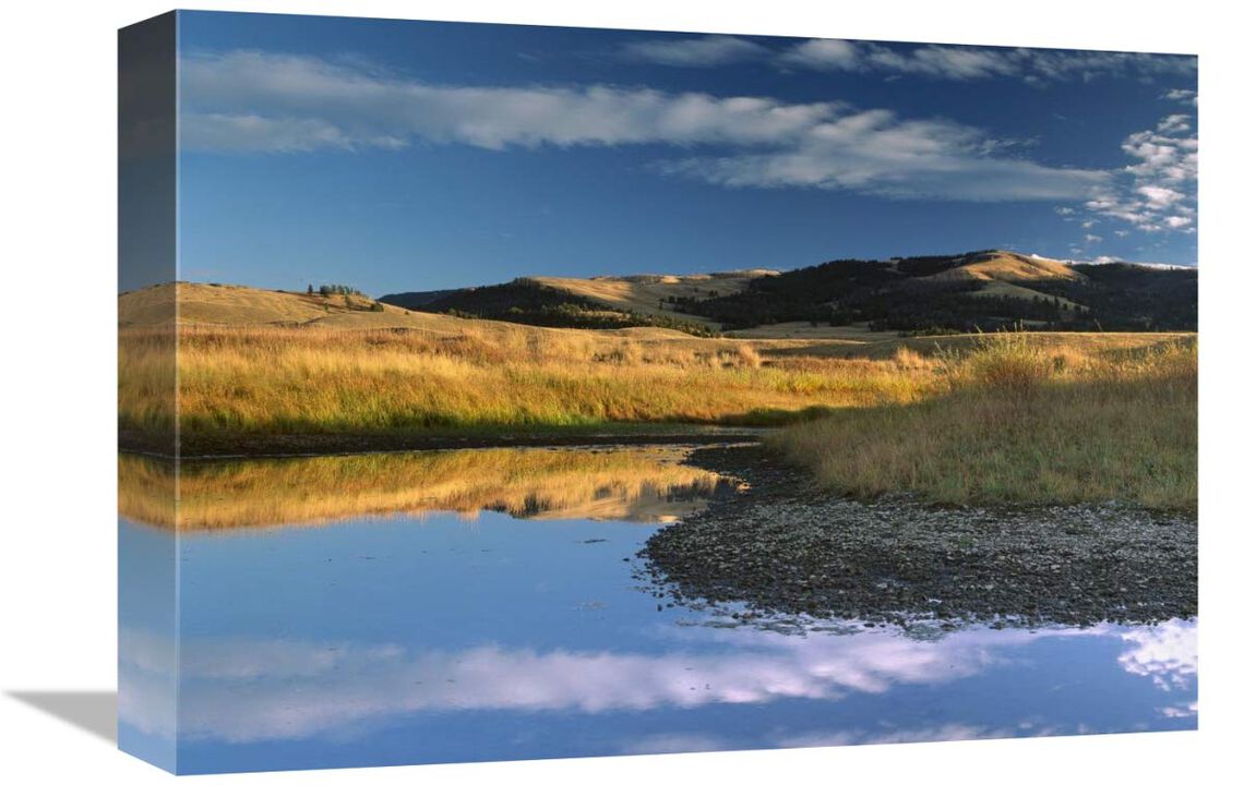 Absaroka Range and Slough Creek, Yellowstone National Park, Wyoming-Canvas Art-16x12