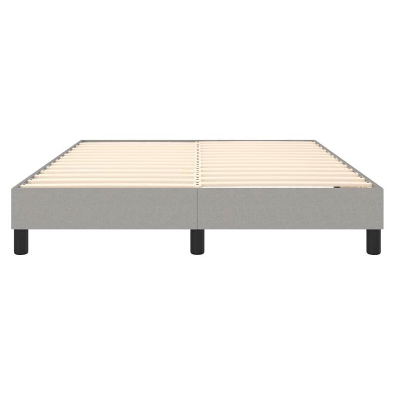 vidaXL Box Spring Bed Frame Light Gray 59.8"x79.9" Queen Fabric