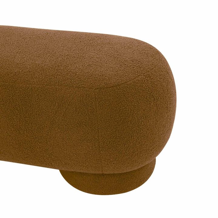 Belen Kox Cozy Cinnamon Brown Vegan Shearling Ottoman, Belen Kox
