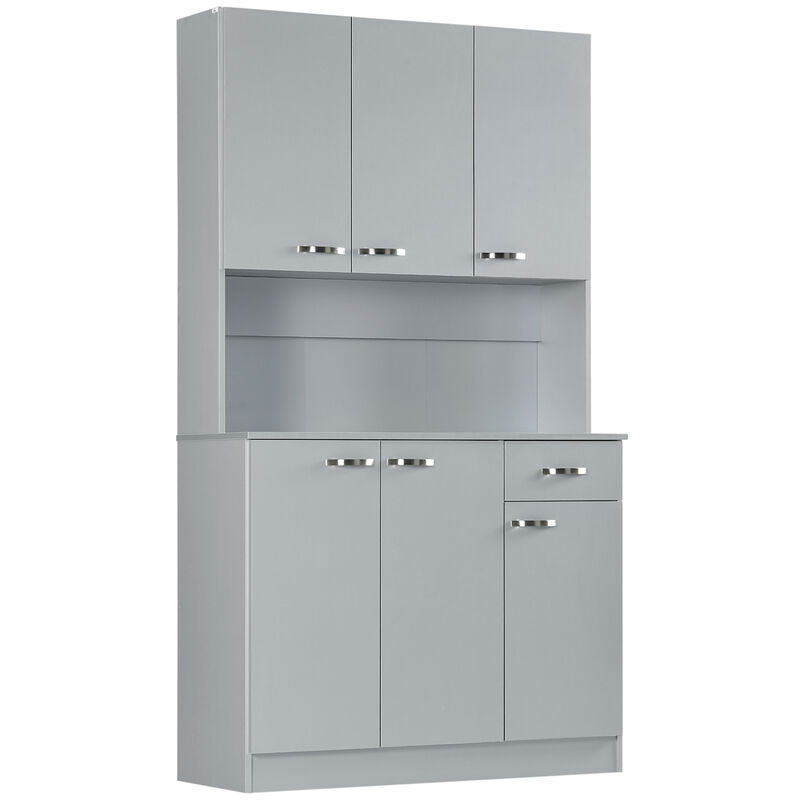 Free Standing Kitchen Cabinet Cupboard w/ Adjustable Shelving & Modern Design