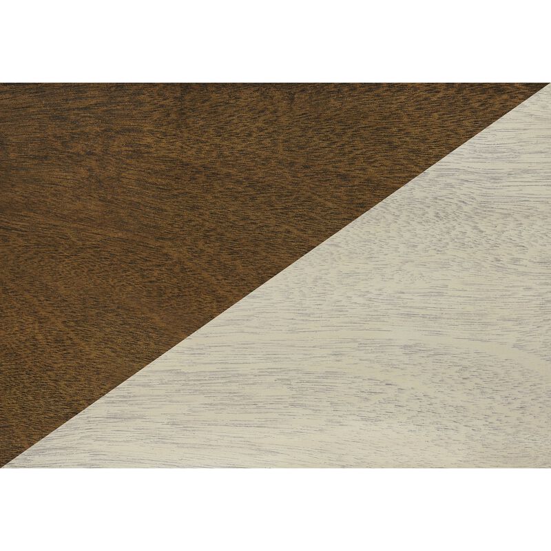 Monarch Specialties I 3965 - Accent Table, End, Side Table, Bedroom, Nightstand, Narrow, Lamp, Storage, Antique White Veneer, Brown Veneer, Traditional