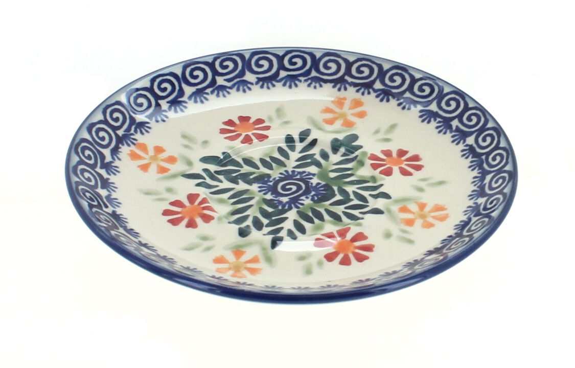 Blue Rose Polish Pottery Tulip Saucer
