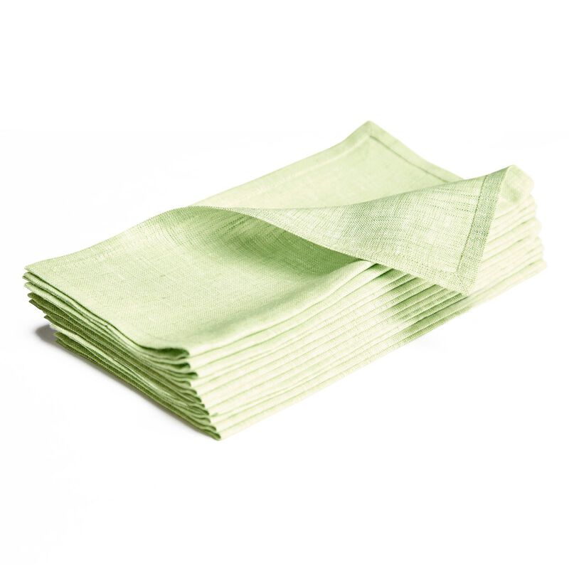 Solino Home 100% Pure Linen Athena Cocktail Napkins Set of 12 9 x 9 Inch for Spring & Easter
