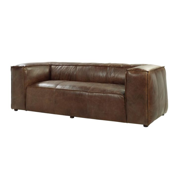 Acme Furniture Brancaster Sofa, Retro Brown Top Grain Leather