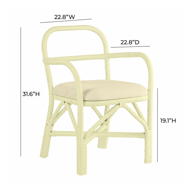 Ginny Green Rattan Dining Chair
