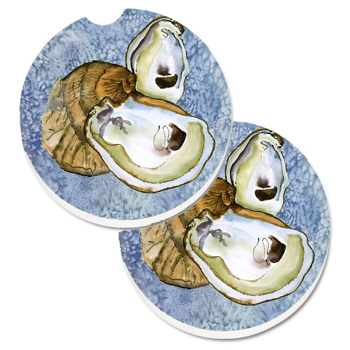 Caroline's Treasures Oyster Set of 2 Cup Holder Car Coasters 8152CARC, 2.56, Multicolor